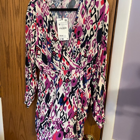 Zara Multicolor Abstract Print Dress - Picture 3 of 6